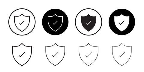 Security icon Flat art in black and white isolated