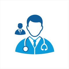 Set of doctor avatar logo vector illustration silhouette clipart icon