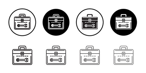 Toolbox icon Flat art in black and white isolated