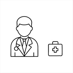 Set of doctor avatar logo vector illustration silhouette clipart icon