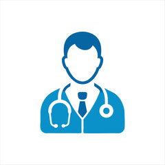 Set of doctor avatar logo vector illustration silhouette clipart icon