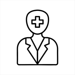 Set of doctor avatar logo vector illustration silhouette clipart icon