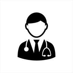 Set of doctor avatar logo vector illustration silhouette clipart icon