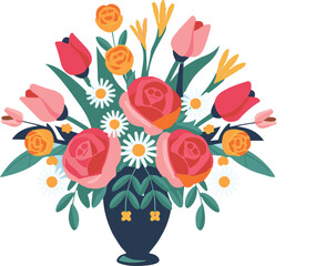 Colorful Flower Arrangement Clipart
