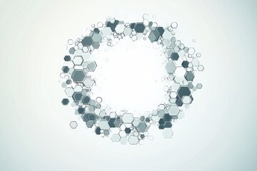 Obraz premium Stylized Hexagonal Molecular Structure Illustration Featuring Muted Tones, Minimalist Design for Scientific and Creative Applications in Vector Format