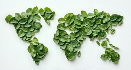 green world map made of grass