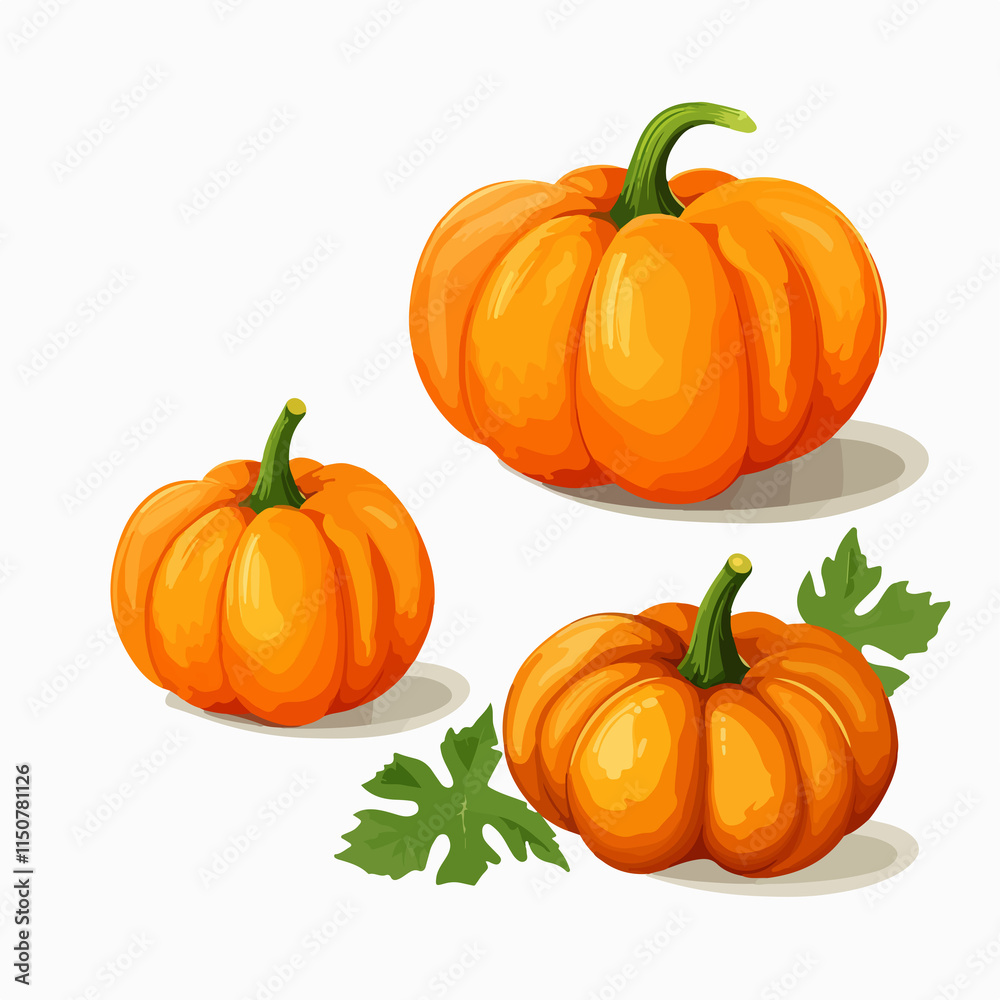 Wall mural Bright and Detailed Fresh Pumpkin Vegetable Vector Illustration for Various Usage