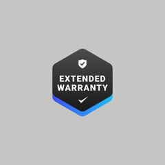 Extended warranty label design element vector. Simple extended sign vector for design element about warranty. Elegant extended Warranty Label Design Element.