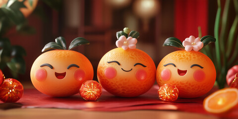 Obraz premium 3D tangerines