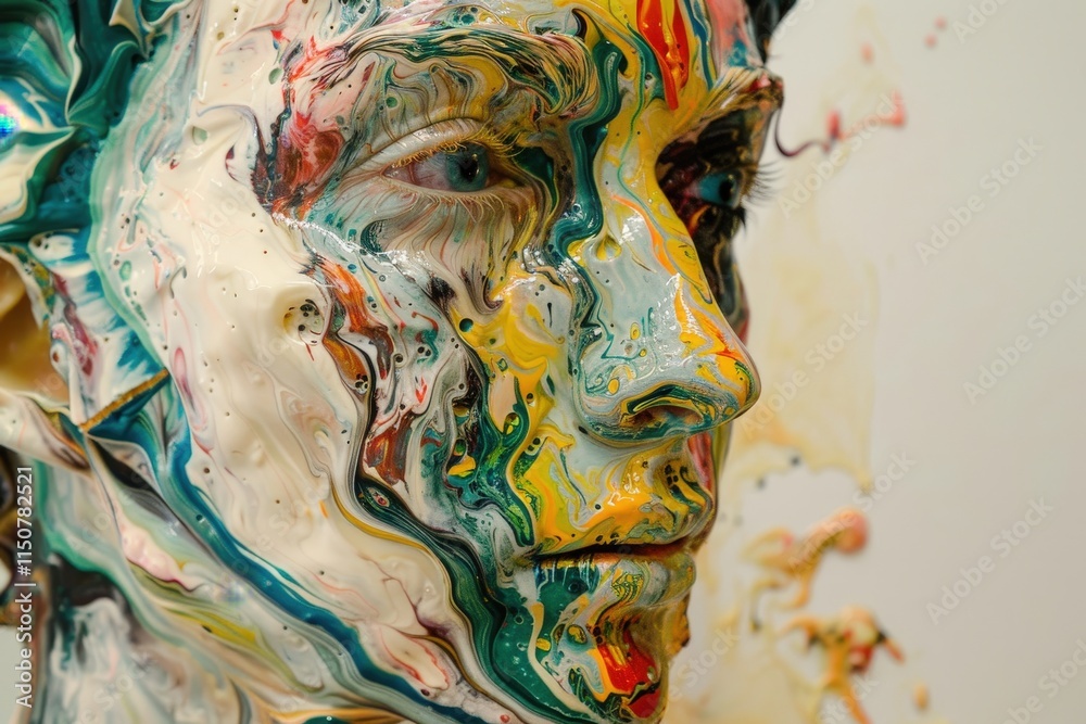 Aufkleber creative expression through vibrant face painting showcasing intricate designs and colorful patterns