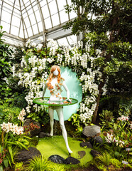 Floral mannequin in floral fashion.