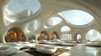 Sculptural Cave-Like Interior Design: A Futuristic Oasis