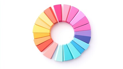Obraz premium a creative donut chart clipart, segmented data visualization element, pastel colors, flat design, isolated on white background