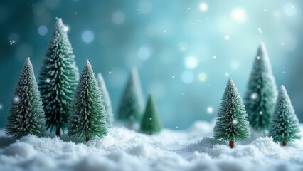 christmas tree with snow