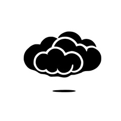 Cloud computing icon: Simple yet powerful, this black and white icon represents the concept of cloud computing, evoking ideas of data storage, digital transformation, and scalability.  