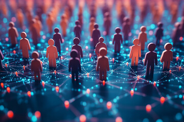 Global online voting concept, holograms of people voting on virtual platforms, modern and inclusive. World Election Day.