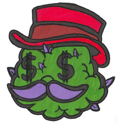 graffiti zombie grass dollar cowboy