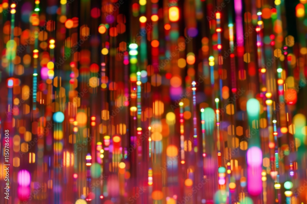 Poster colorful abstract lights create a vibrant atmosphere in a festive setting during a nighttime celebra