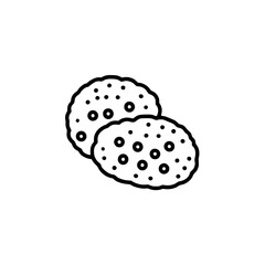 Two Cookies Line Icon 