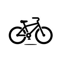 Obraz premium Bicycle Icon: Simple Black Bicycle Silhouette 