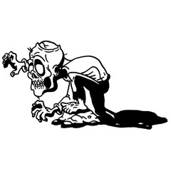 zombie graffiti crawling man