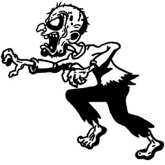 graffiti zombie man running