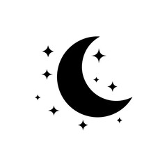 Moon clip art design on plain white transparent isolated background for card, shirt, hoodie, sweatshirt, apparel, tag, mug, icon, poster or badge