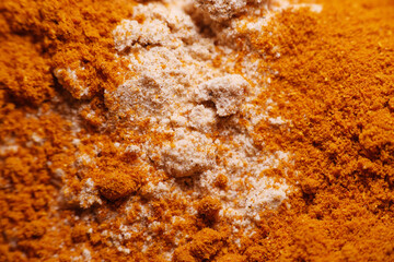 Close up of meat spices for marinating