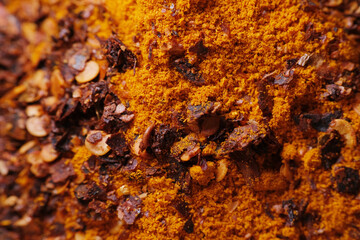Close up of meat spices for marinating
