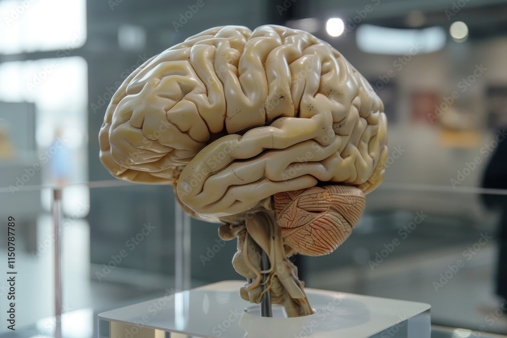 Fototapete colorful digital representation of a brain with intricate patterns glowing in various shades during 