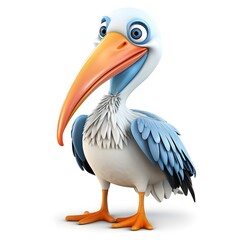 Obraz premium Cute 3D Pelican Character