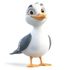 Cute 3D Seagull Character