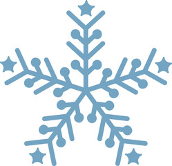 Snowflake clip art design on plain white transparent isolated background for card, shirt, hoodie, sweatshirt, apparel, card, tag, mug, icon, poster or badge
