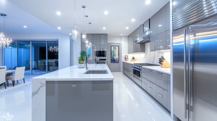 Modern Kitchen with Stainless Steel Appliances