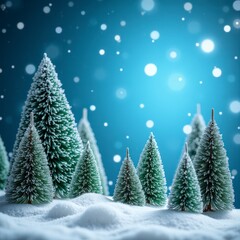 christmas tree with snow