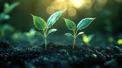 Abstract financial growth graph with dramatic lighting, impactful look, 3D illustration