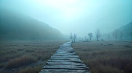 Fototapeta premium path in the fog