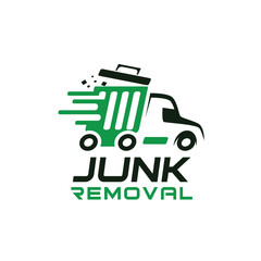 Illustration vector graphic of junk removal solution services logo design