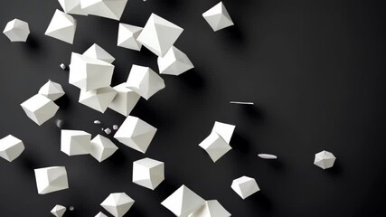 Dynamic image of white wall breaking on black backdrop.