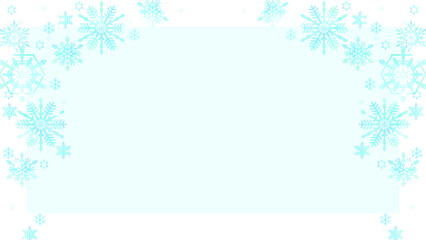 アイスブルーのスノーフレークの、冬らしいフレーム