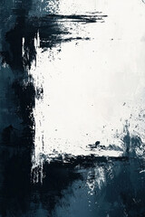 An Abstract art with rough, sketched border frame in dark and light tones evokes sense of creativity and depth