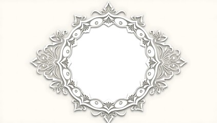 Elegant White Ornamental Frame Design Background