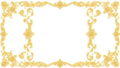 Elegant Golden Floral Frame Design For Decor