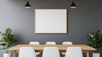 Entrepreneurial Lifestyle concept. Modern High-Tech Meeting Room for Startups with Minimalist Design and Natural Elements