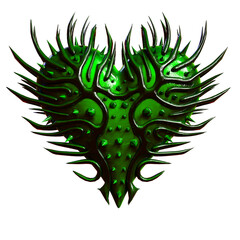 3D rendered fantasy heart prop isolated on transparent background