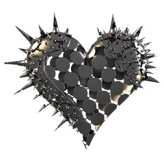 3D rendered fantasy heart prop isolated on transparent background