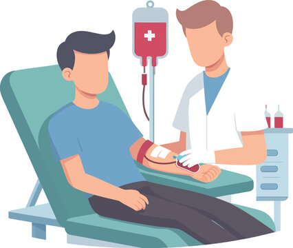illustration of a man donating blood
