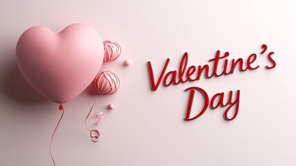 Elegant script "Valentine Day" on a soft pink and white background