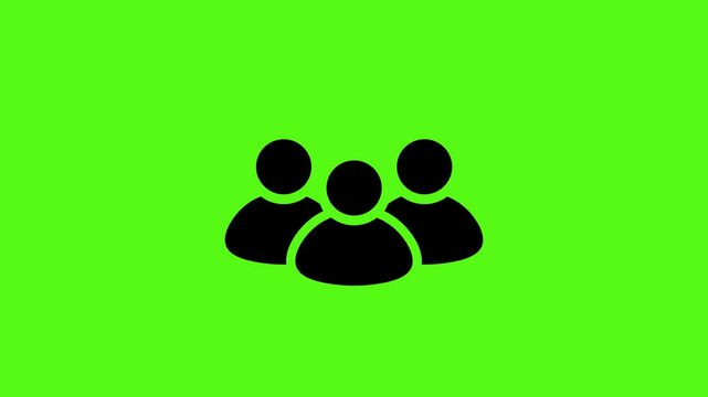 Group people user icon animated on green
