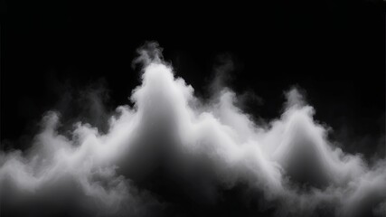 Realistic illustration with spooky smoke and steam above water surface. Steam clouds, fog and haze on black background